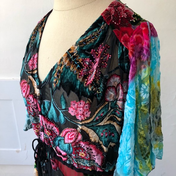 Anthropologie Evensong Burnout Velvet Maxi Dress - Picture 8 of 8